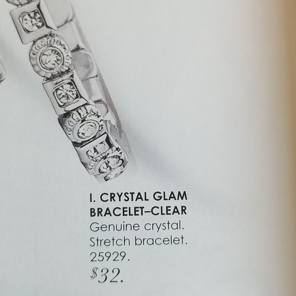 Cookie Lee Crystal silver glam stretch bracelet-clear NWT - Picture 7 of 7